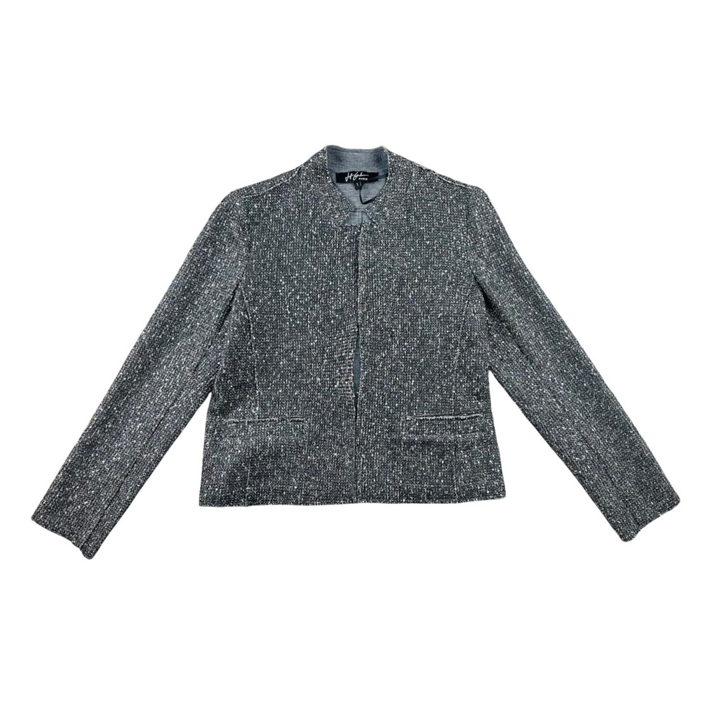 Y2K Jeff‎ Gallano Jacket Women 1 Grey Open Front France Made Avant Garde Luxury